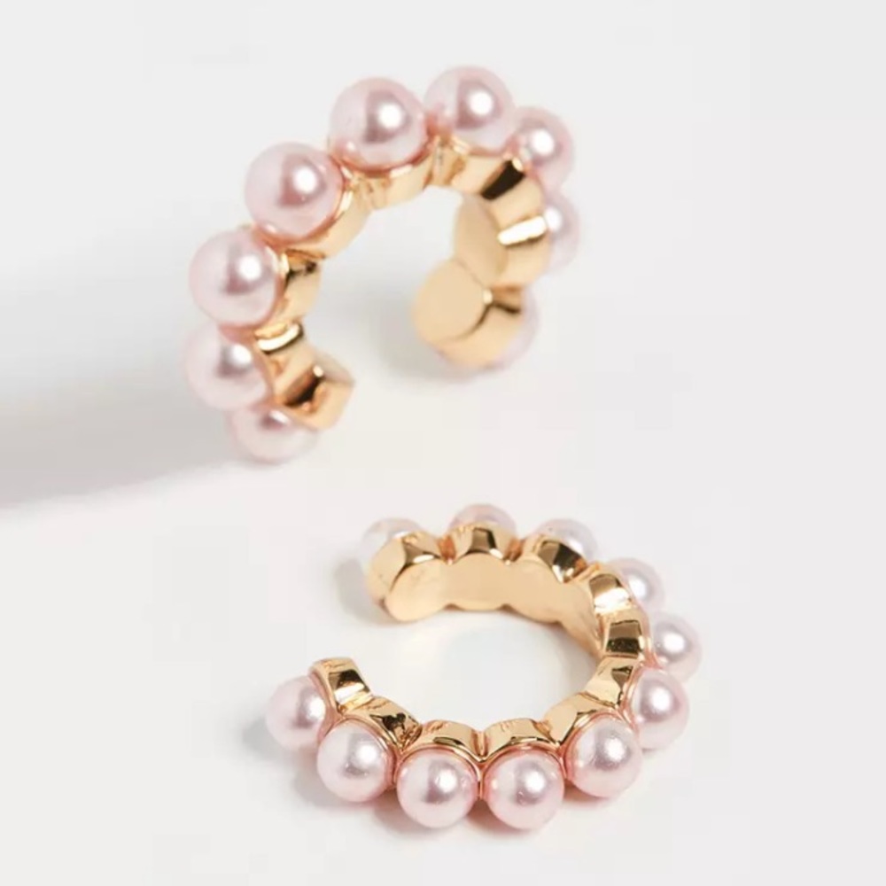 Clasina Pearl Ear Cuffs in Pink!